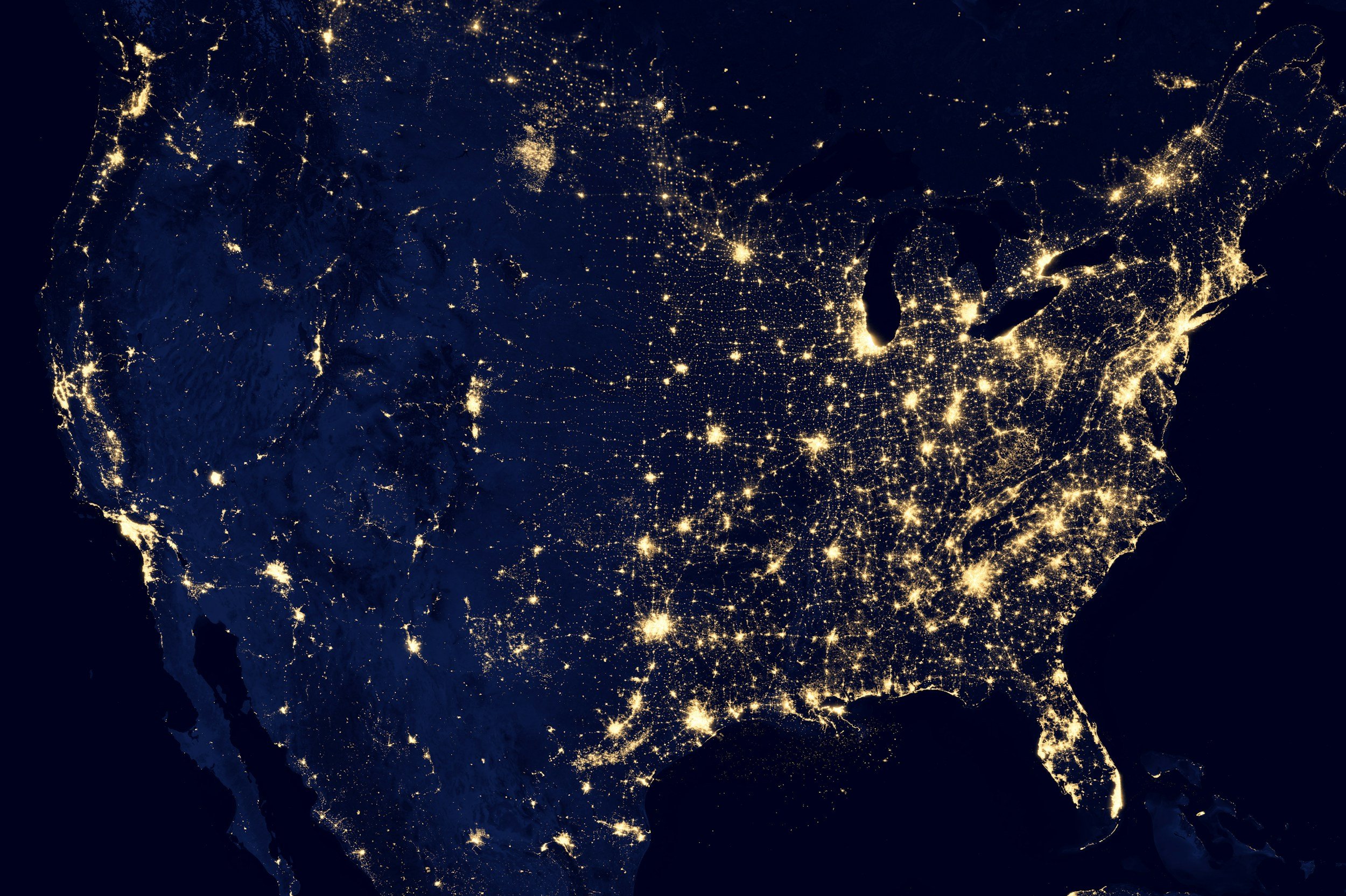 North America at night